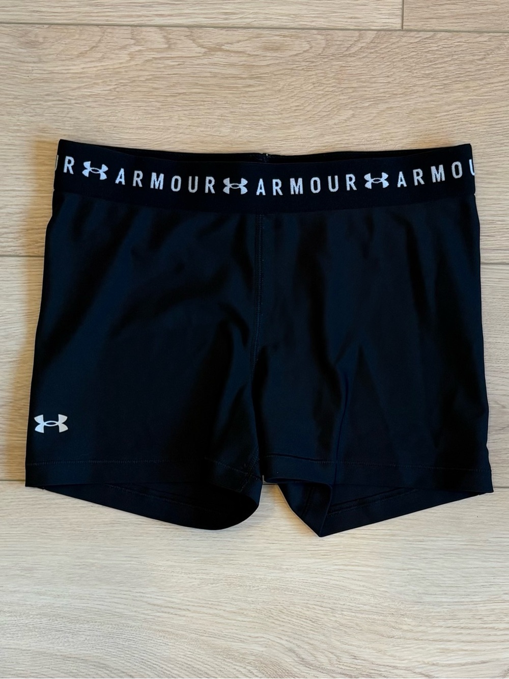 Under Armour Black Logo Waistband Compression Shorts